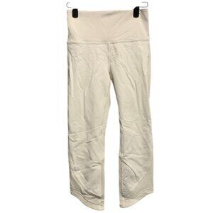 Lululemon Crop Leggings Women’s 4 White Athletic Yoga Pants Gym Workout Tights‎
